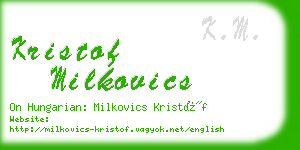 kristof milkovics business card